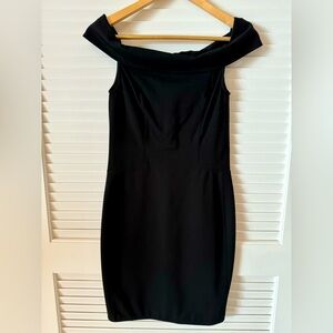 NWT Halston Heritage Black Off Shoulder Dress